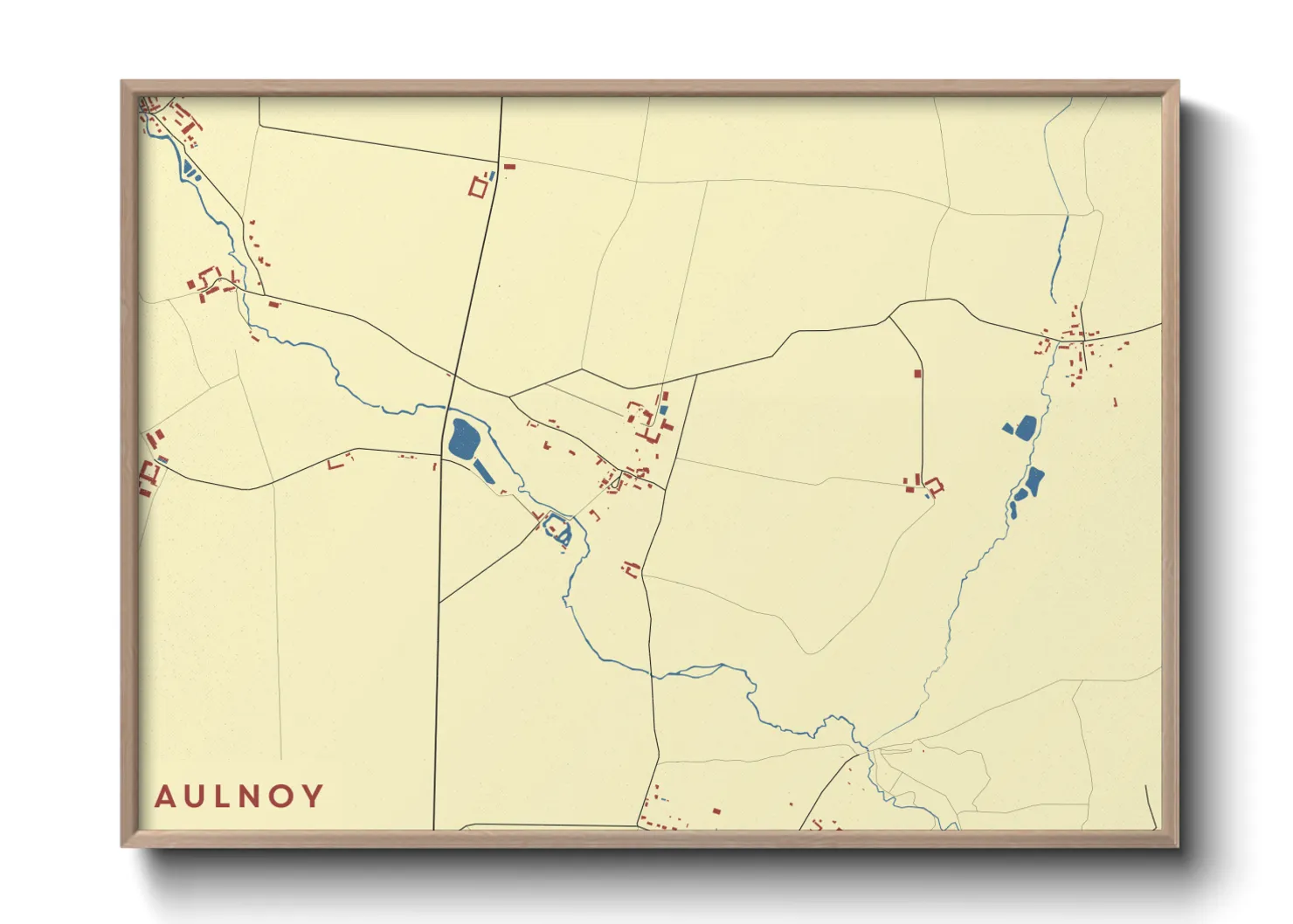 Une affiche de carte sur Aulnoy