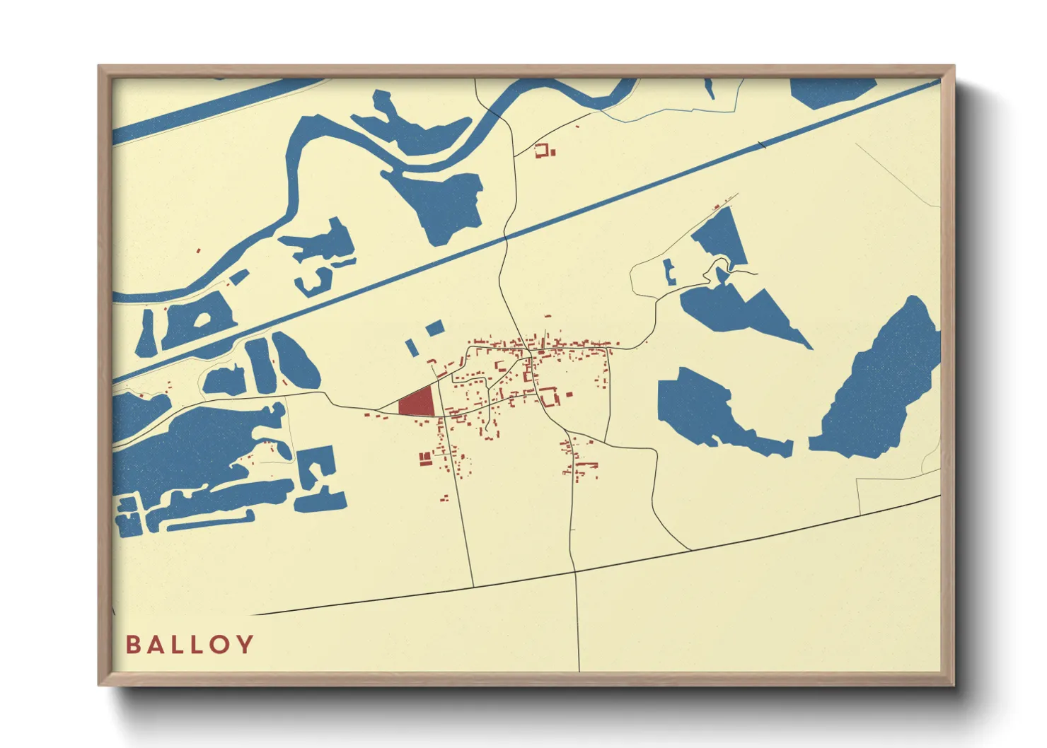 Une affiche de carte sur Balloy