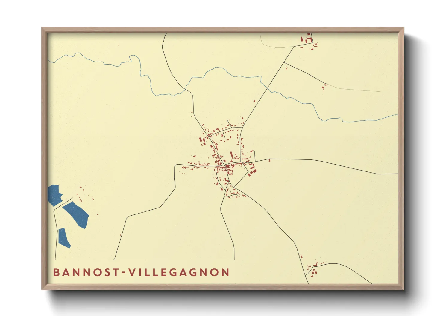 Une affiche de carte sur Bannost-Villegagnon