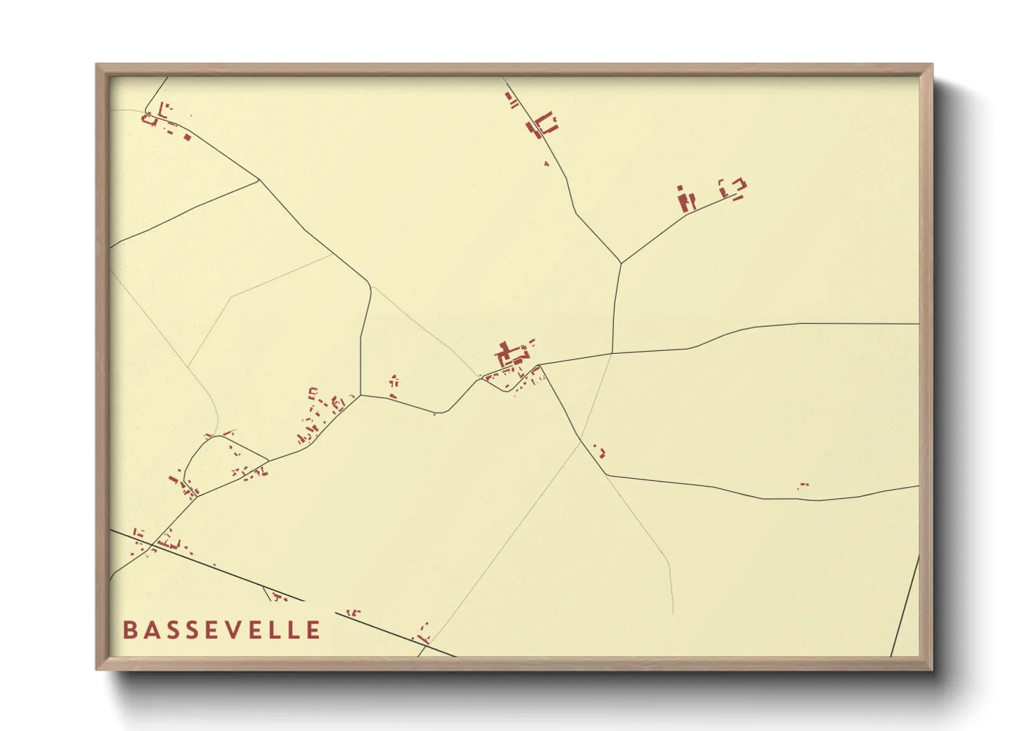 Une affiche de carte sur Bassevelle