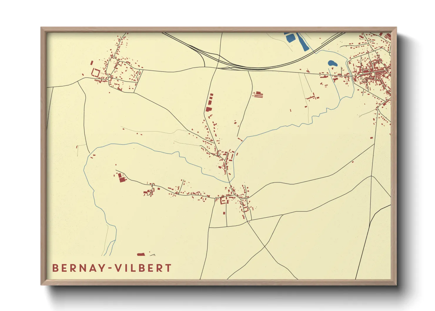 Une affiche de carte sur Bernay-Vilbert