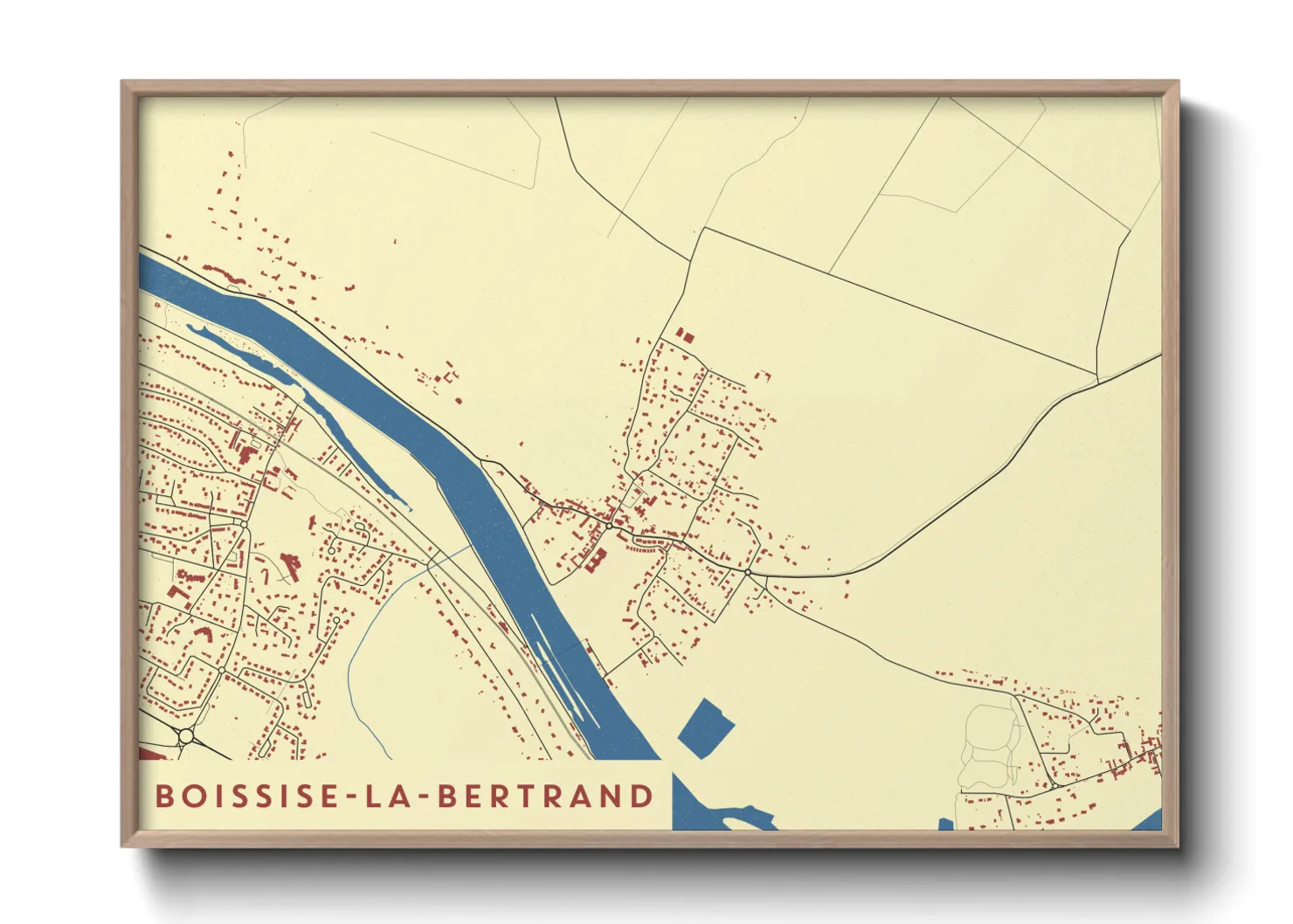 Une affiche de carte sur Boissise-la-Bertrand