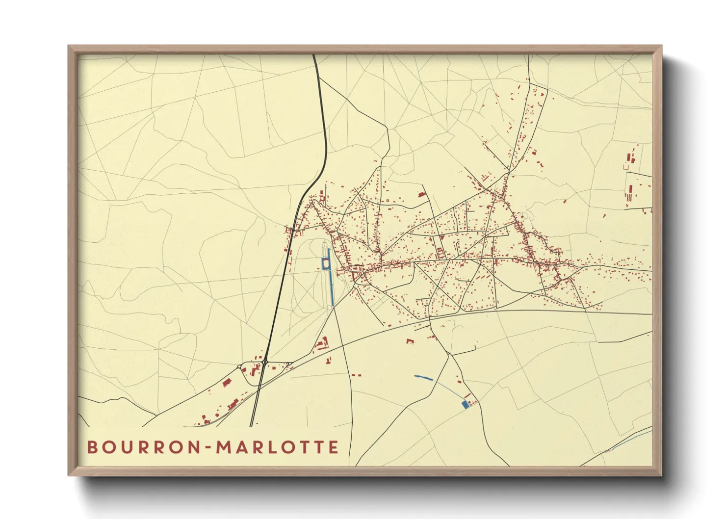 Une affiche de carte sur Bourron-Marlotte