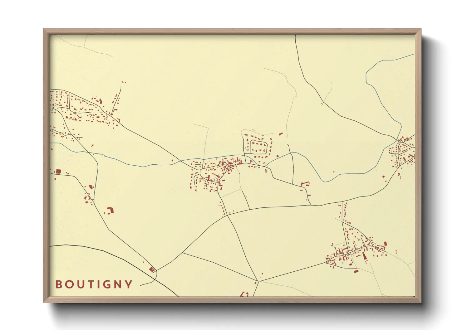 Une affiche de carte sur Boutigny