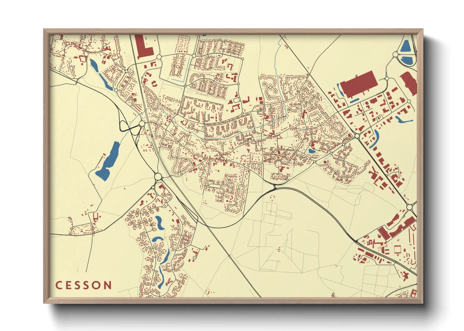 Une affiche de carte sur Cesson