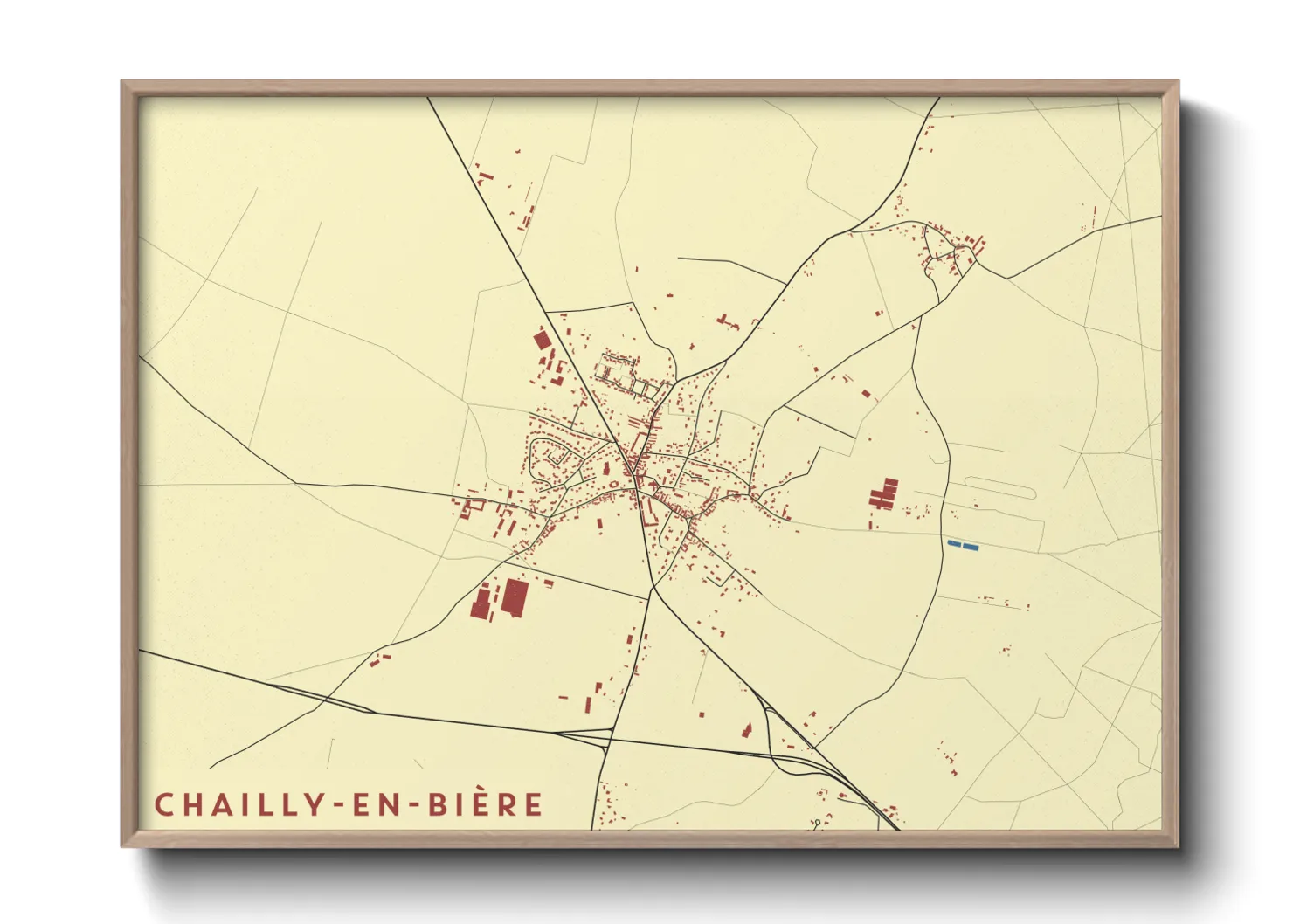 Une affiche de carte sur Chailly-en-Bière
