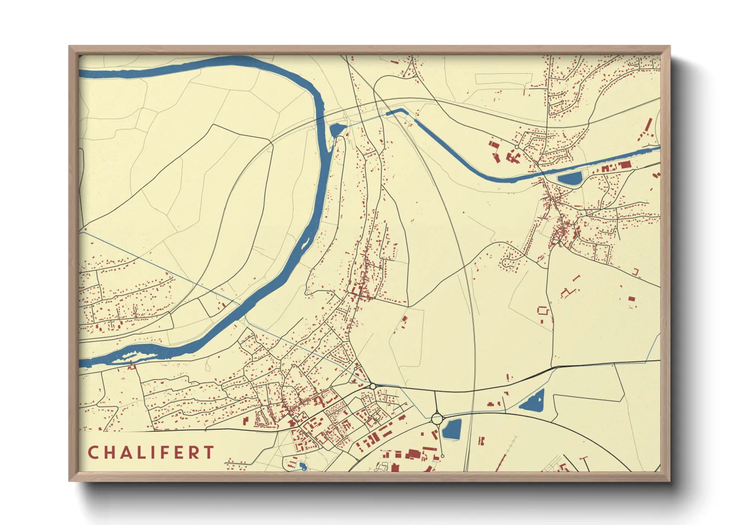 Une affiche de carte sur Chalifert