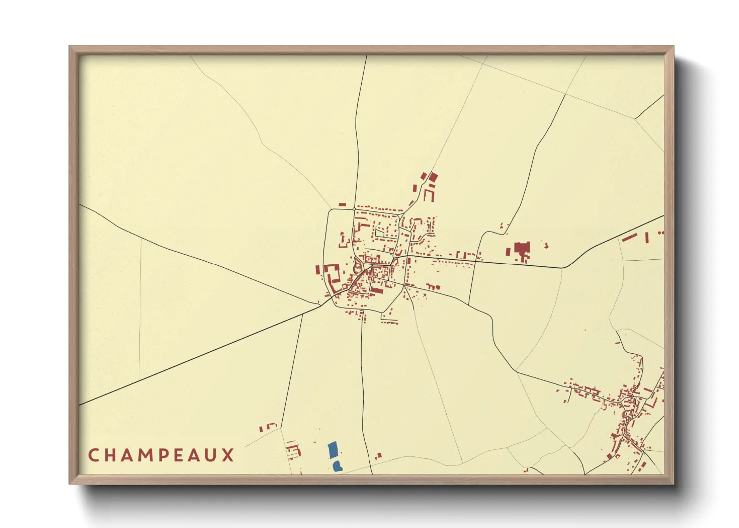 Une affiche de carte sur Champeaux