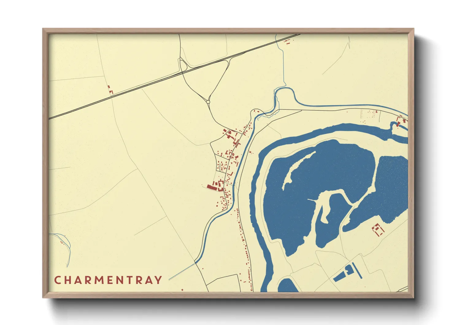 Une affiche de carte sur Charmentray