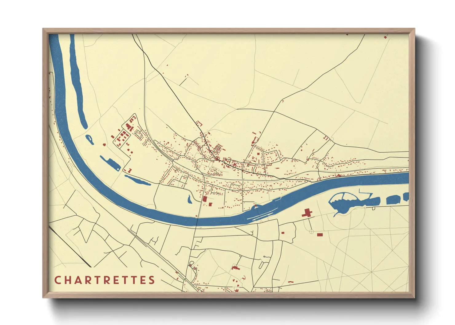 Une affiche de carte sur Chartrettes