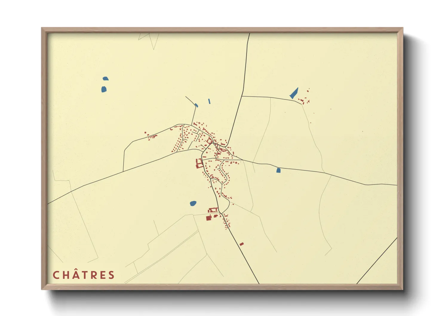 Une affiche de carte sur Châtres