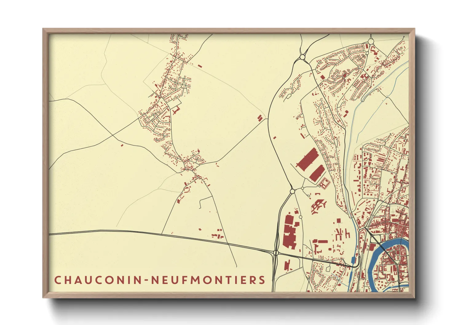 Une affiche de carte sur Chauconin-Neufmontiers