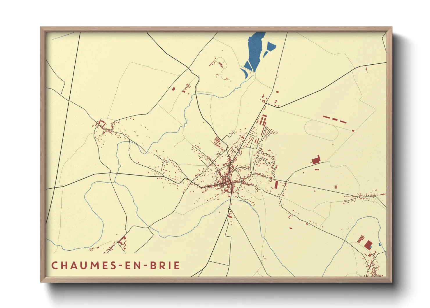 Une affiche de carte sur Chaumes-en-Brie
