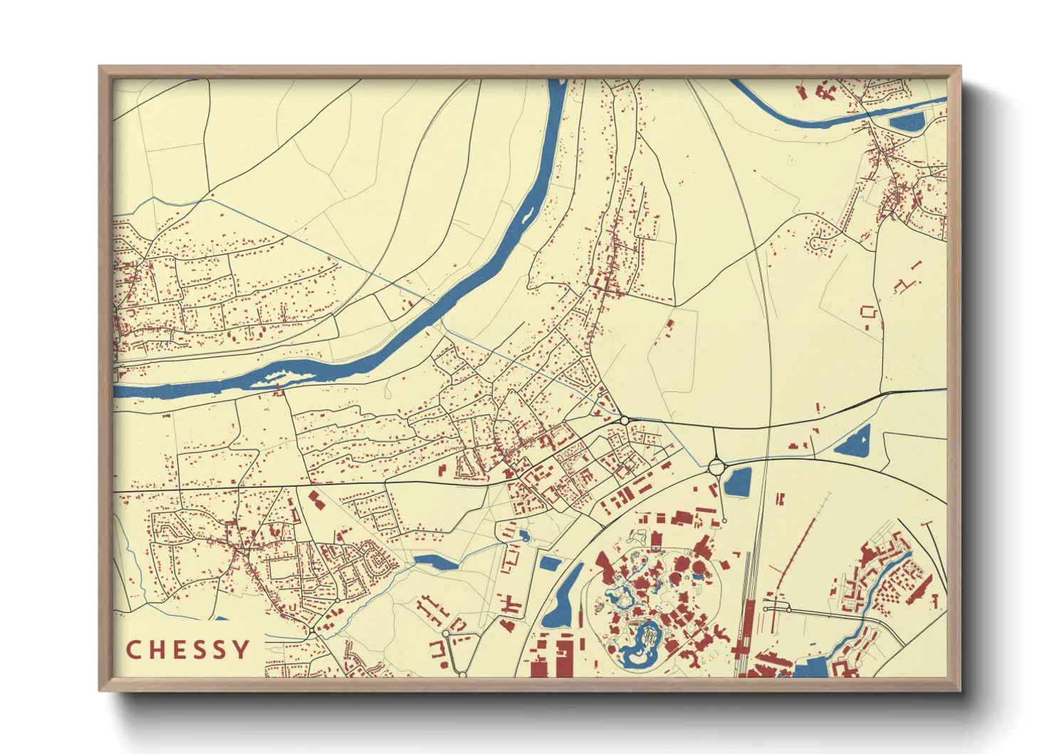 Une affiche de carte sur Chessy