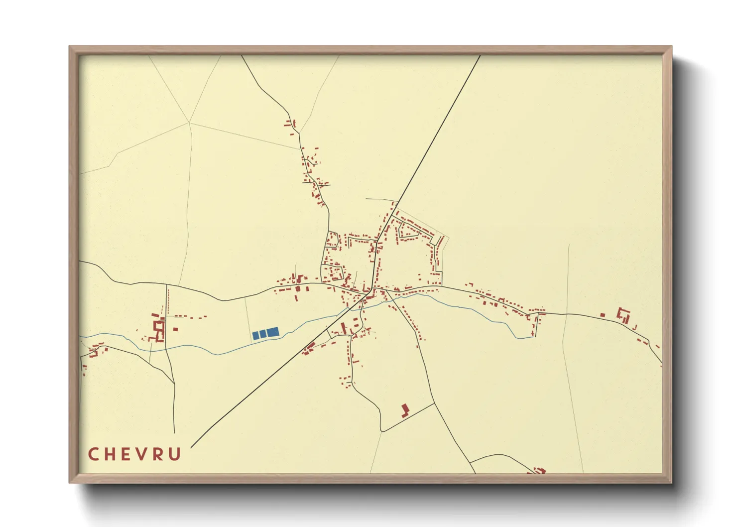 Une affiche de carte sur Chevru