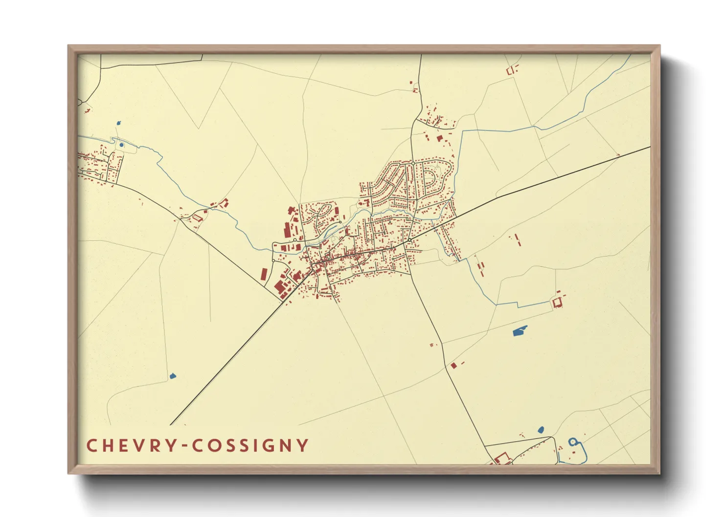 Une affiche de carte sur Chevry-Cossigny