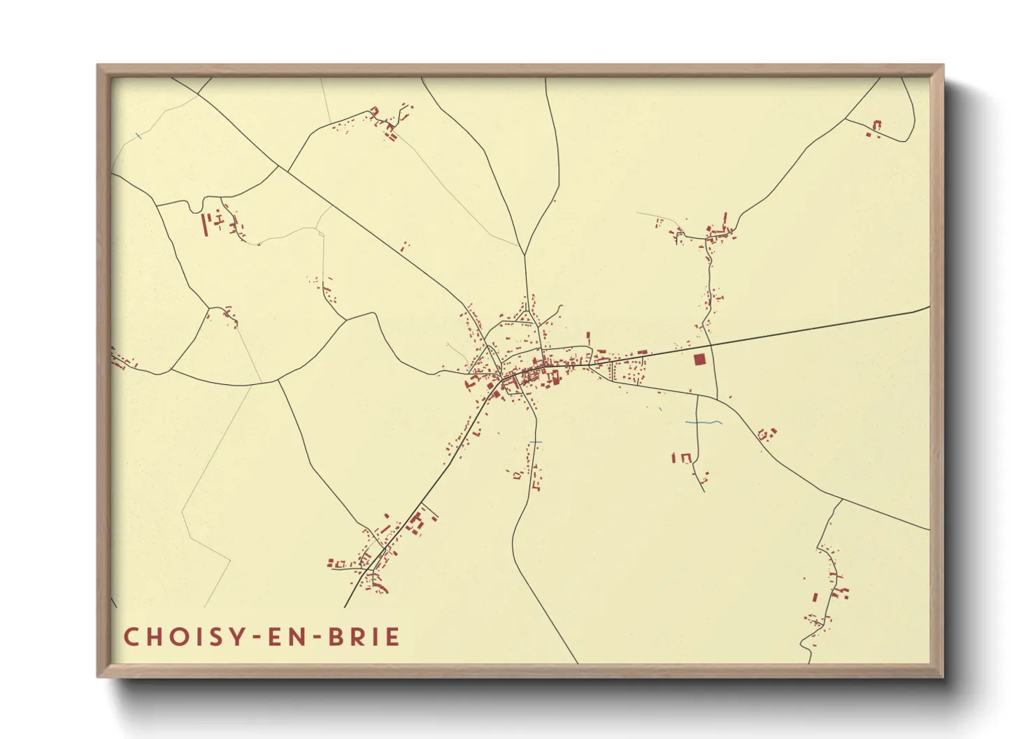 Une affiche de carte sur Choisy-en-Brie