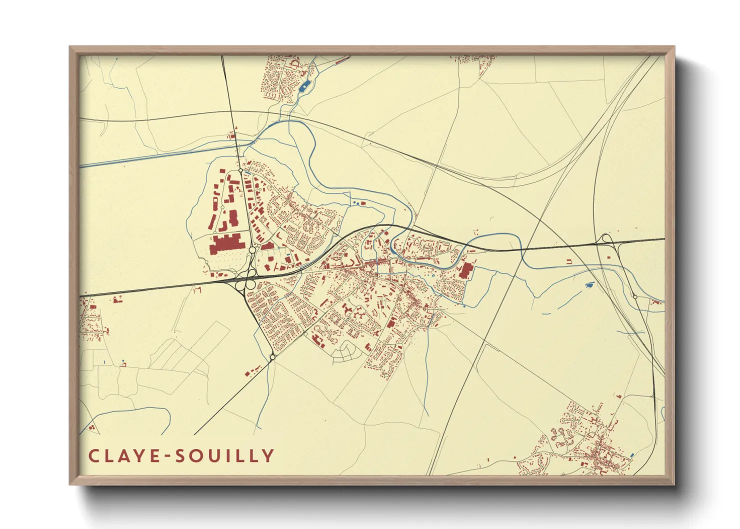 Une affiche de carte sur Claye-Souilly