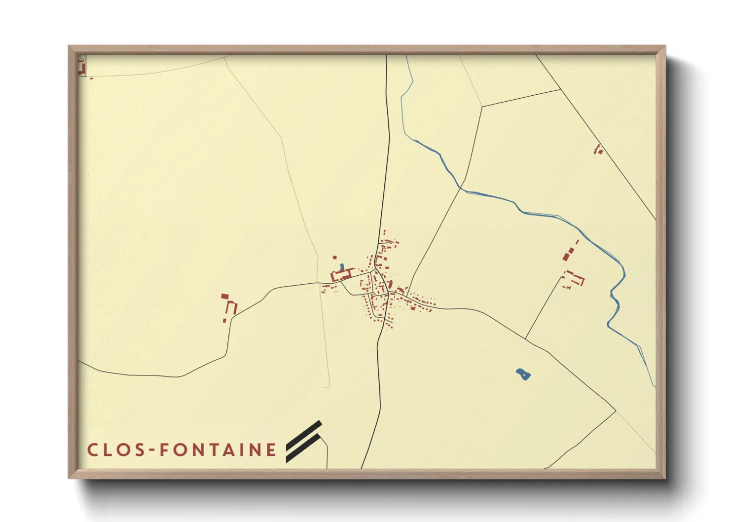 Une affiche de carte sur Clos-Fontaine