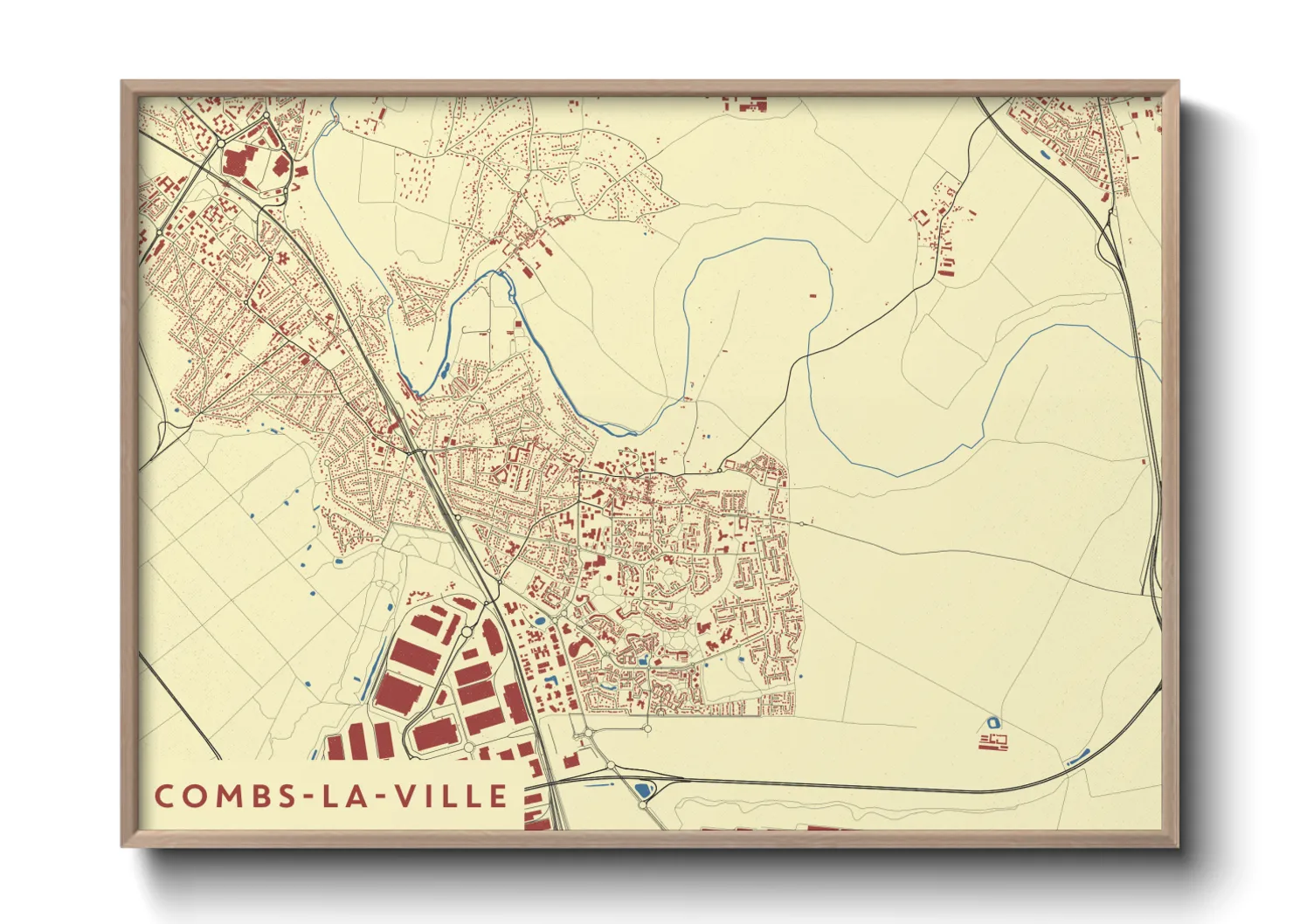 Une affiche de carte sur Combs-la-Ville