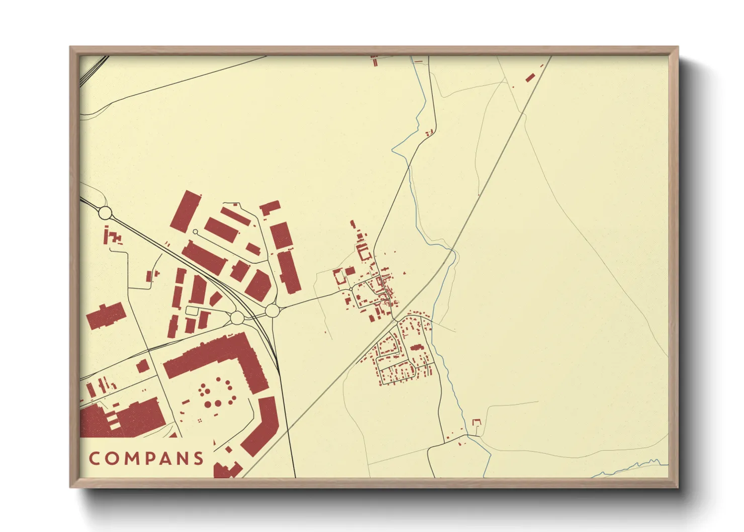 Une affiche de carte sur Compans