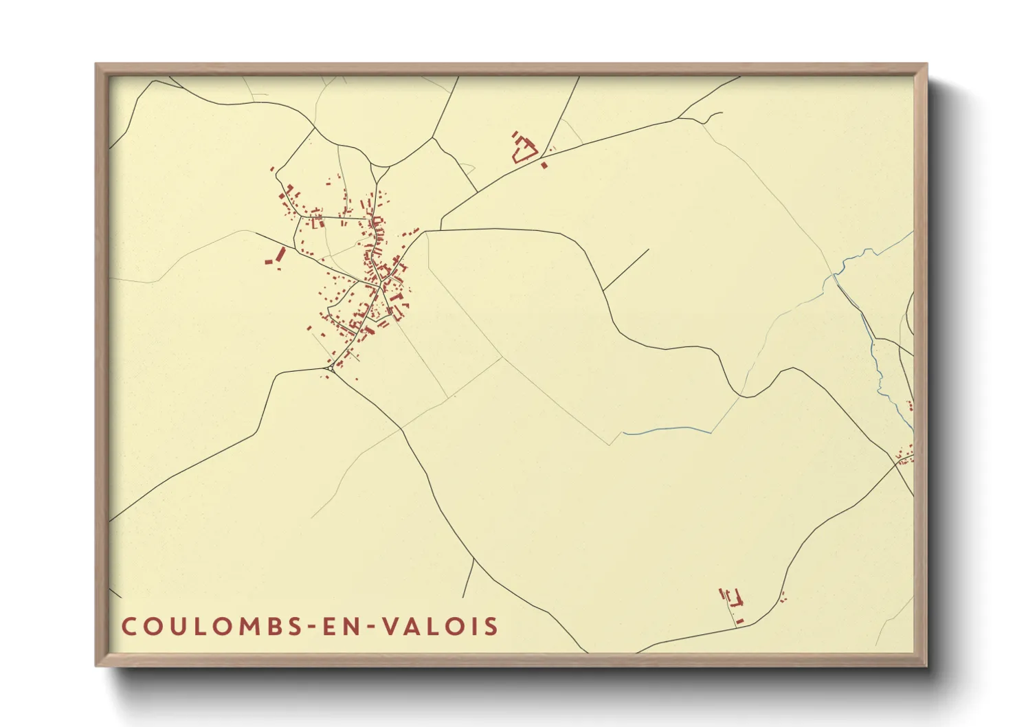 Une affiche de carte sur Coulombs-en-Valois
