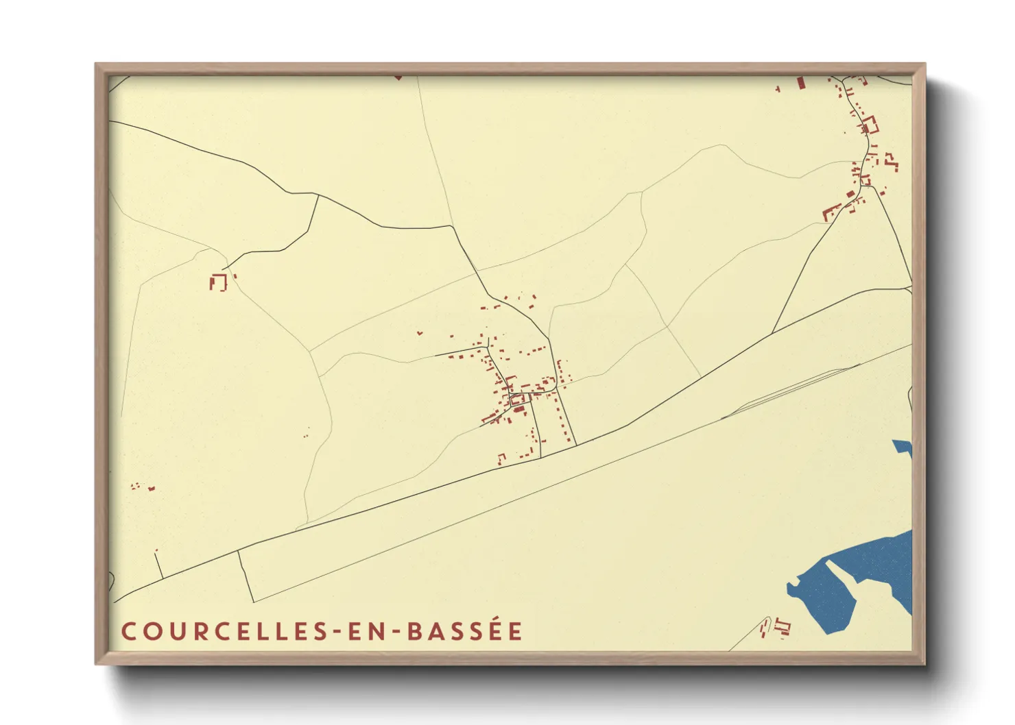 Une affiche de carte sur Courcelles-en-Bassée