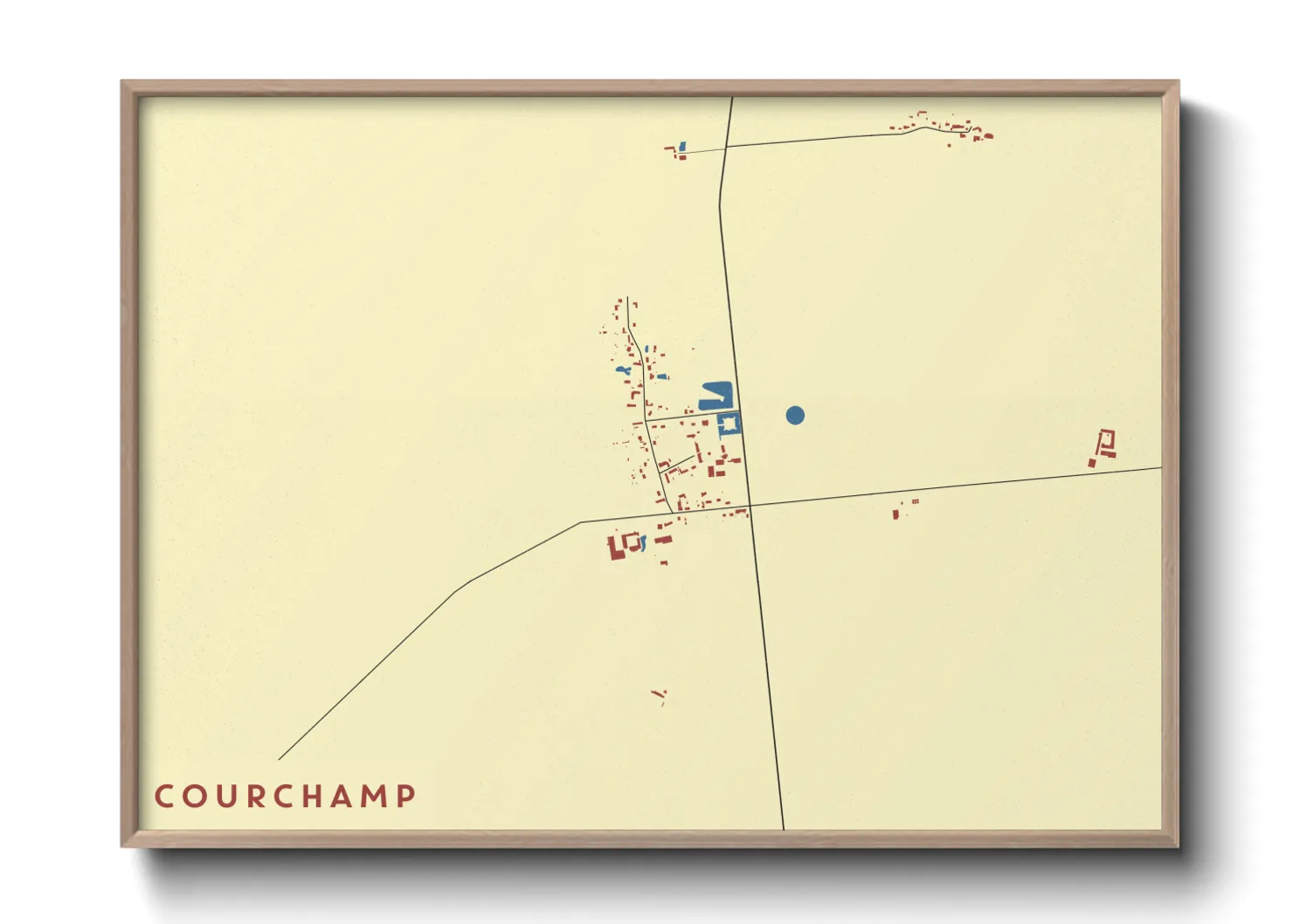 Une affiche de carte sur Courchamp