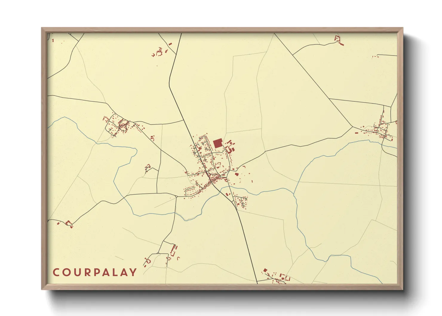 Une affiche de carte sur Courpalay