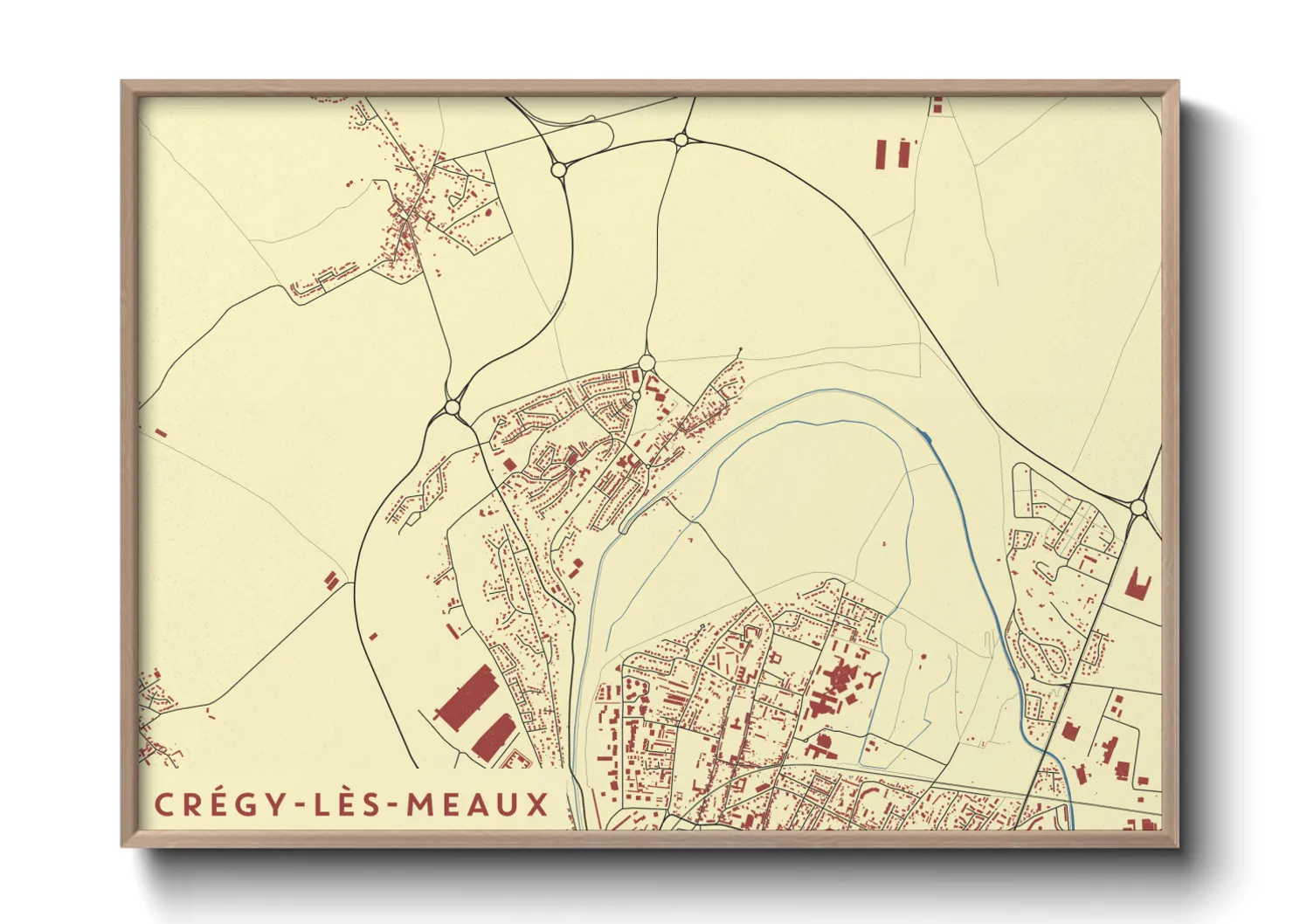 Une affiche de carte sur Crégy-lès-Meaux