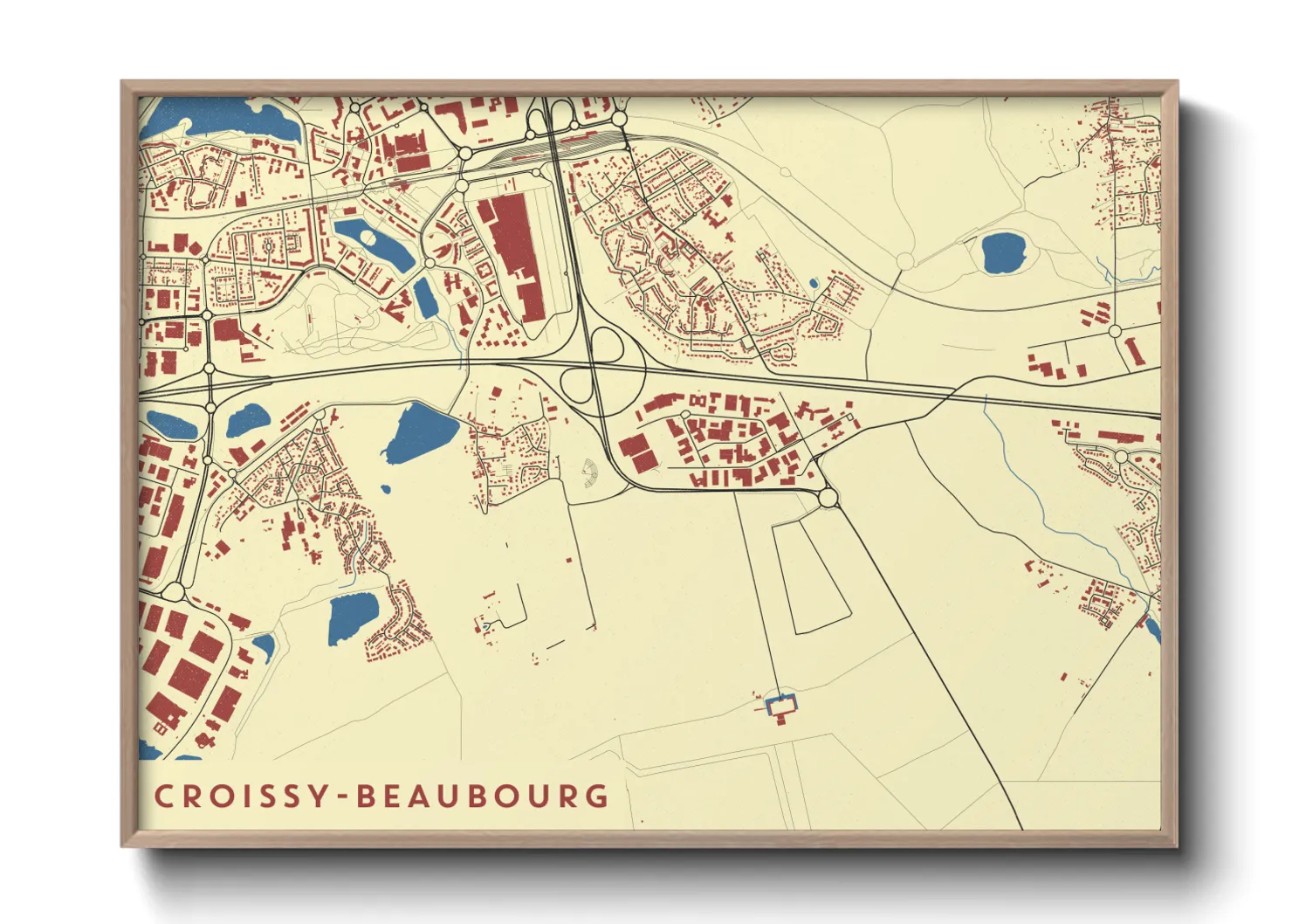 Une affiche de carte sur Croissy-Beaubourg