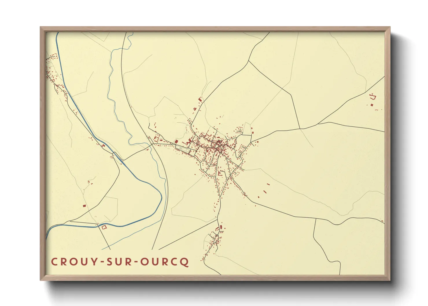 Une affiche de carte sur Crouy-sur-Ourcq