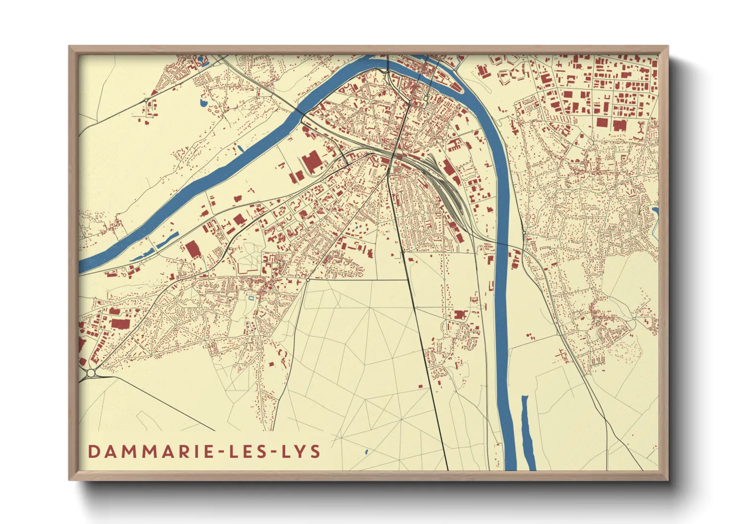 Une affiche de carte sur Dammarie-les-Lys
