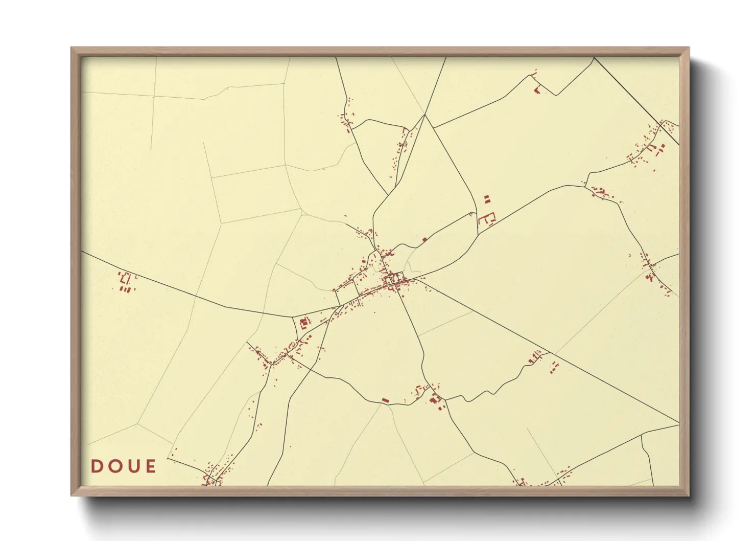 Une affiche de carte sur Doue