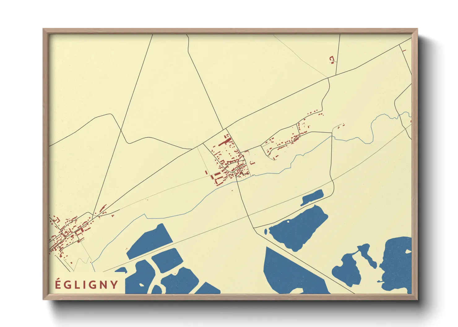 Une affiche de carte sur Égligny