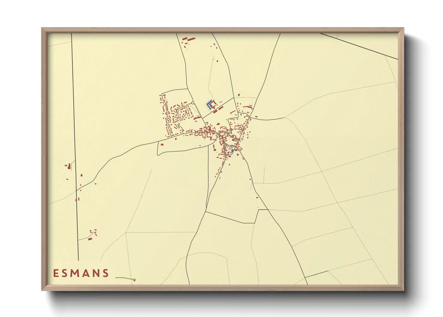 Une affiche de carte sur Esmans