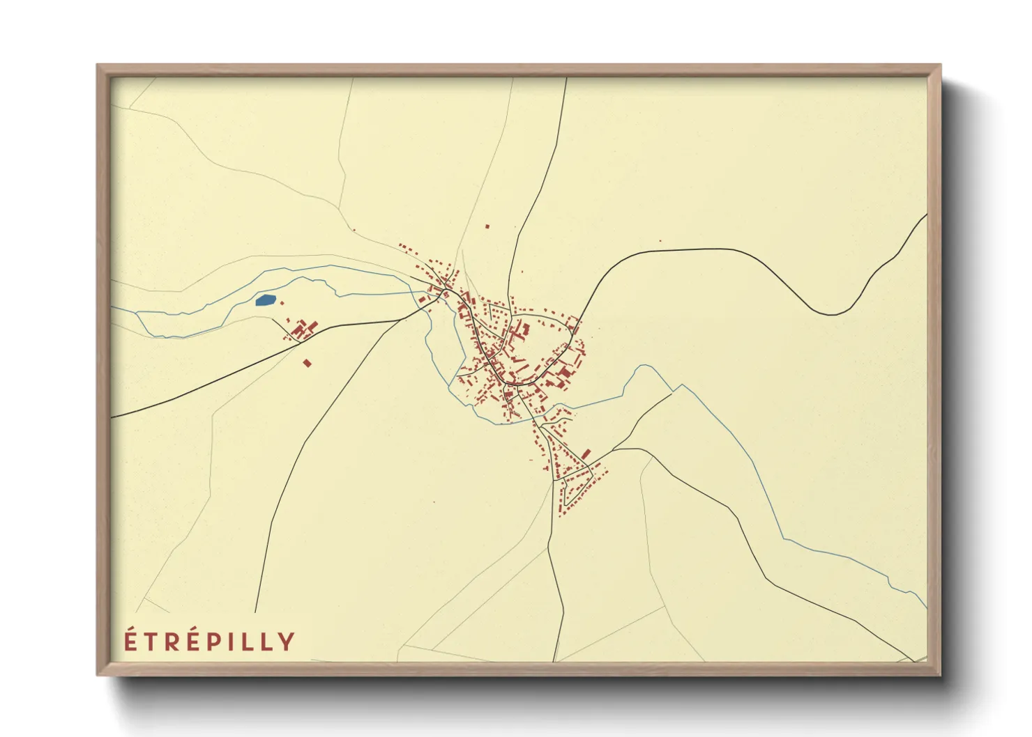 Une affiche de carte sur Étrépilly