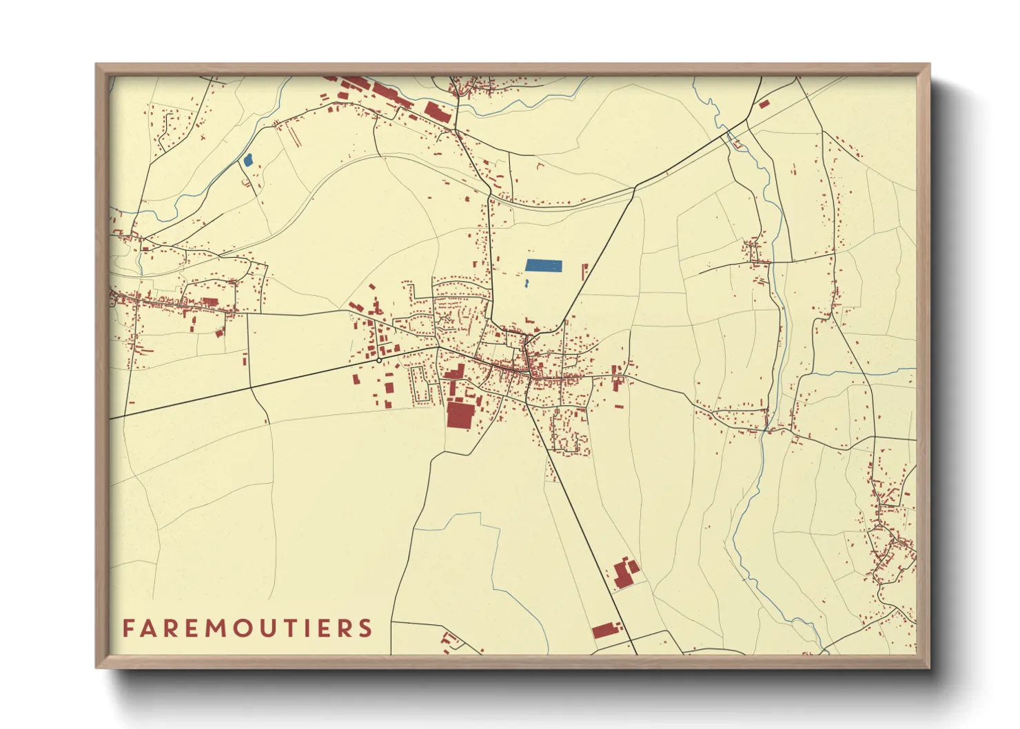 Une affiche de carte sur Faremoutiers