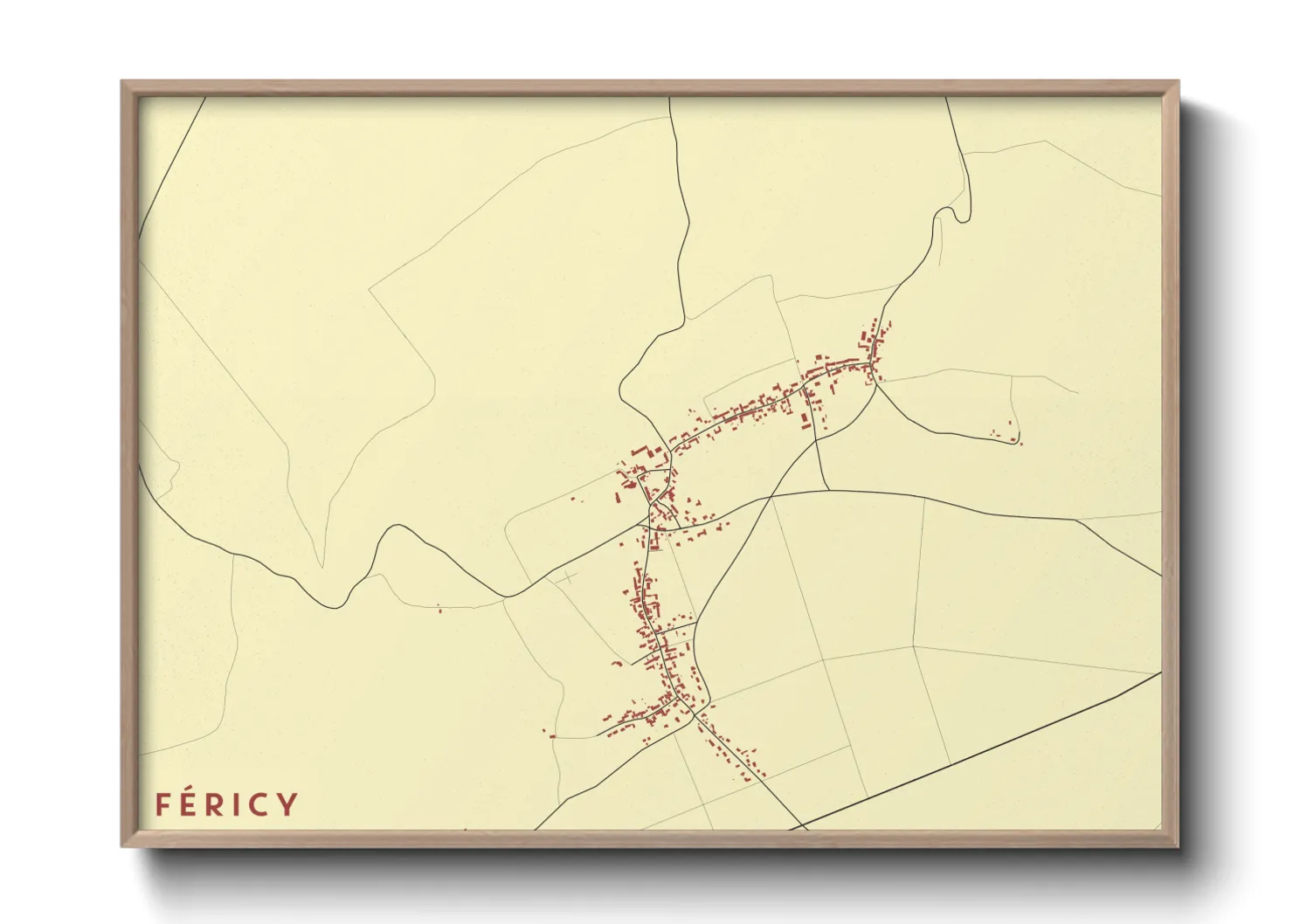 Une affiche de carte sur Féricy