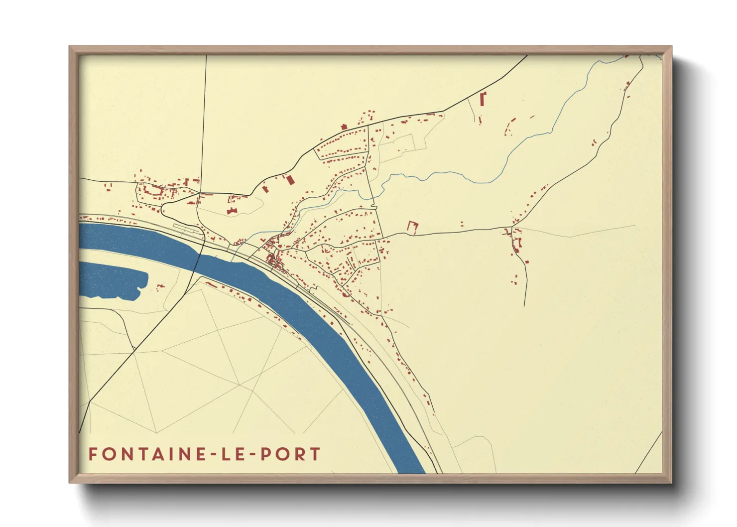 Une affiche de carte sur Fontaine-le-Port