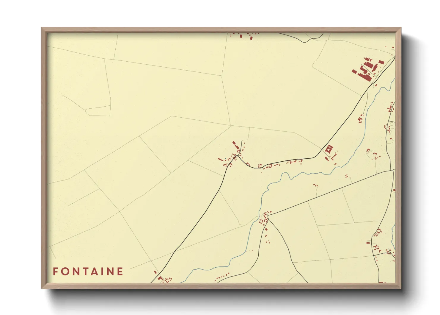 Une affiche de carte sur Fontaine