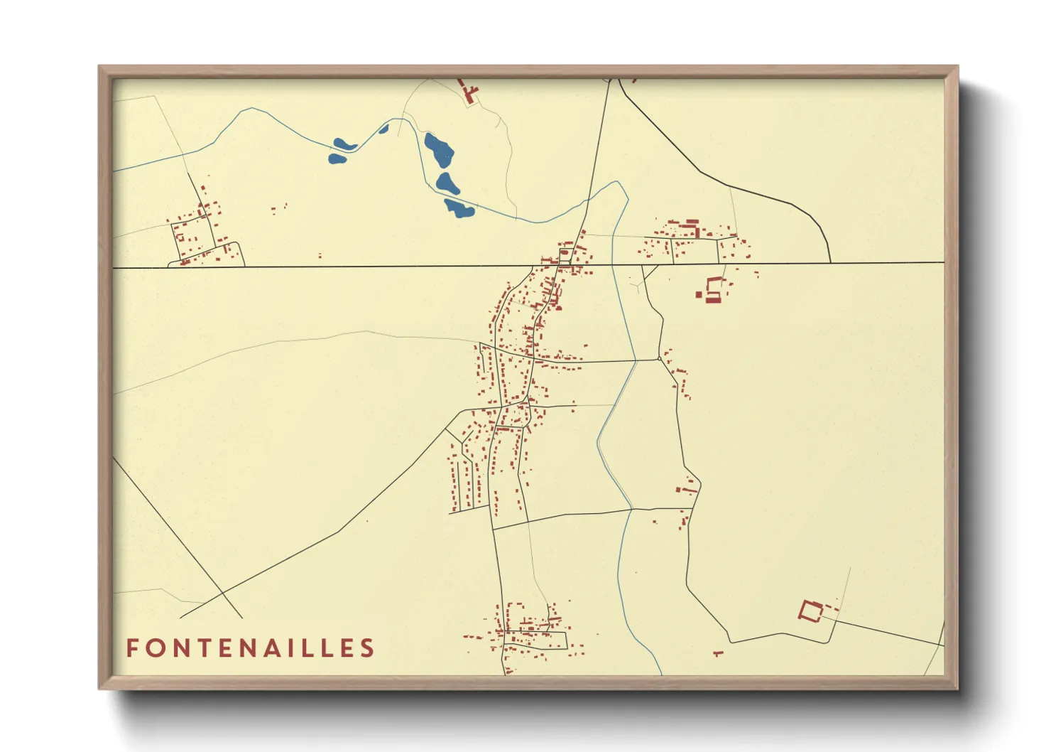Une affiche de carte sur Fontenailles