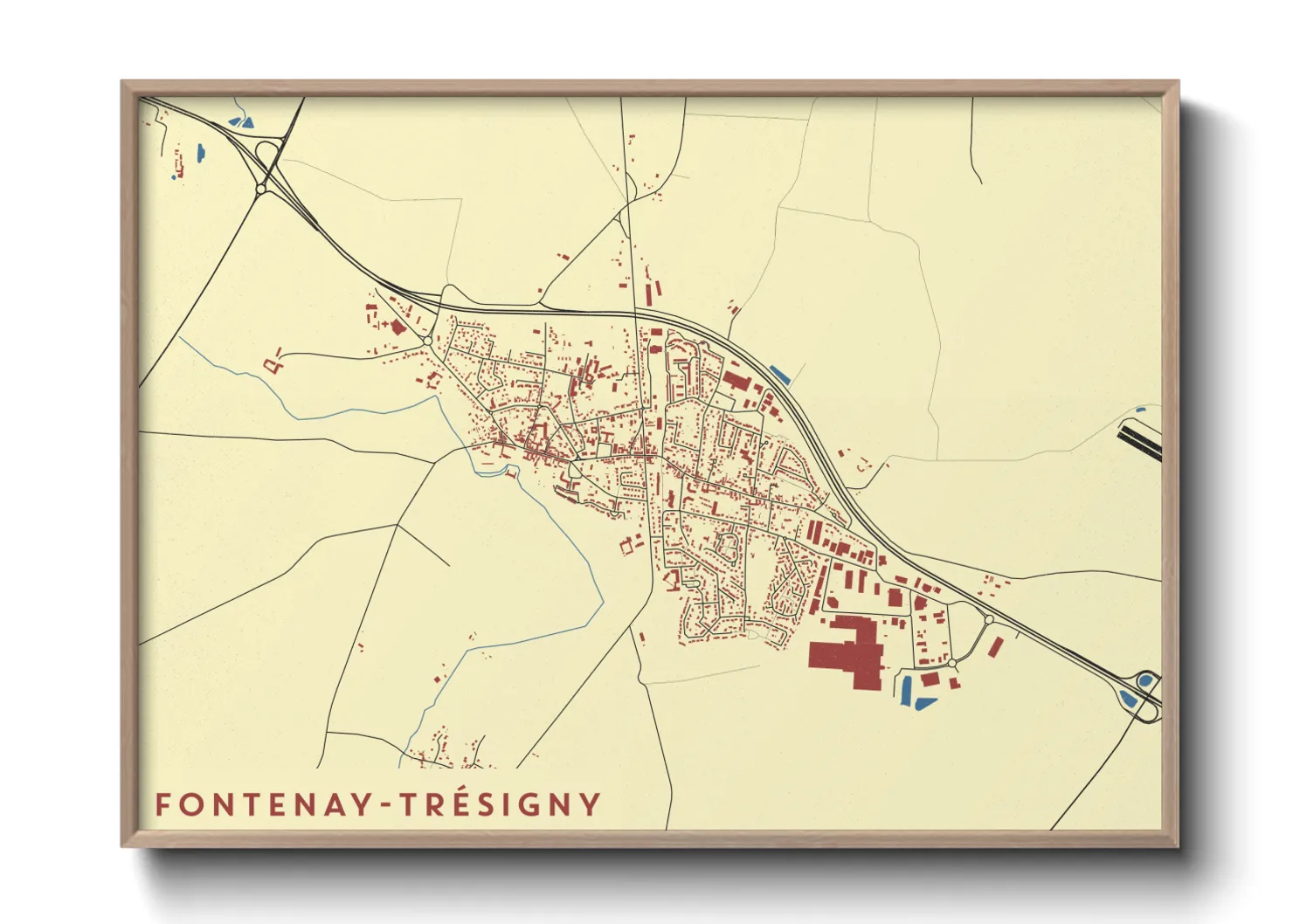 Une affiche de carte sur Fontenay-Trésigny