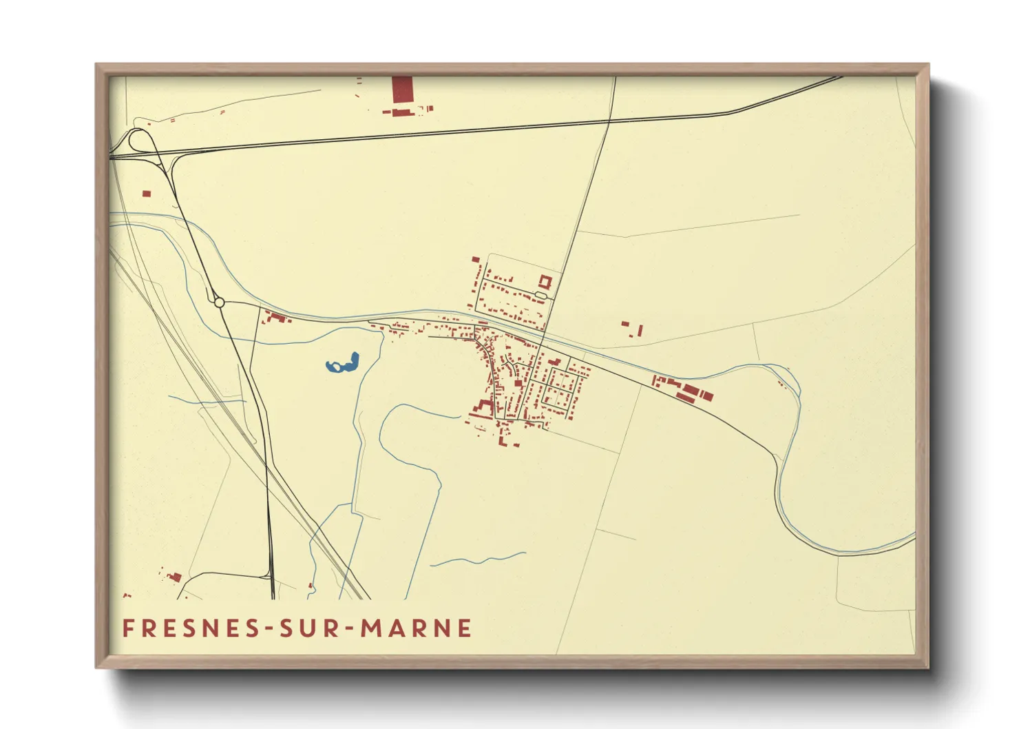 Une affiche de carte sur Fresnes-sur-Marne