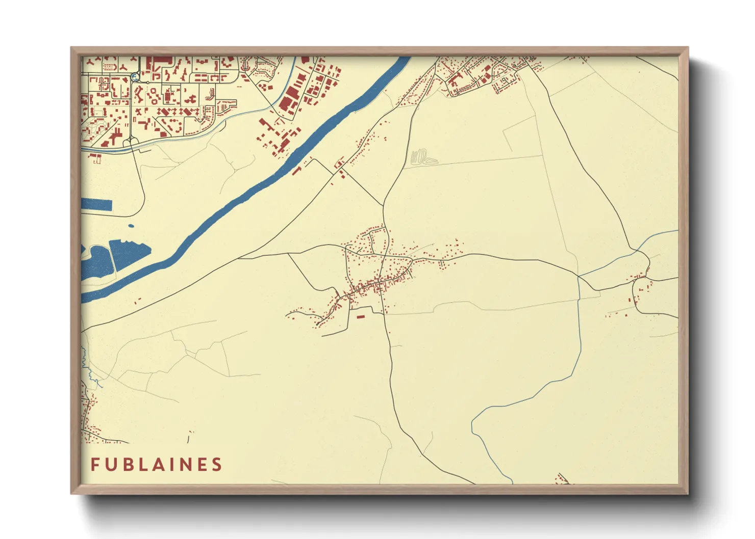 Une affiche de carte sur Fublaines
