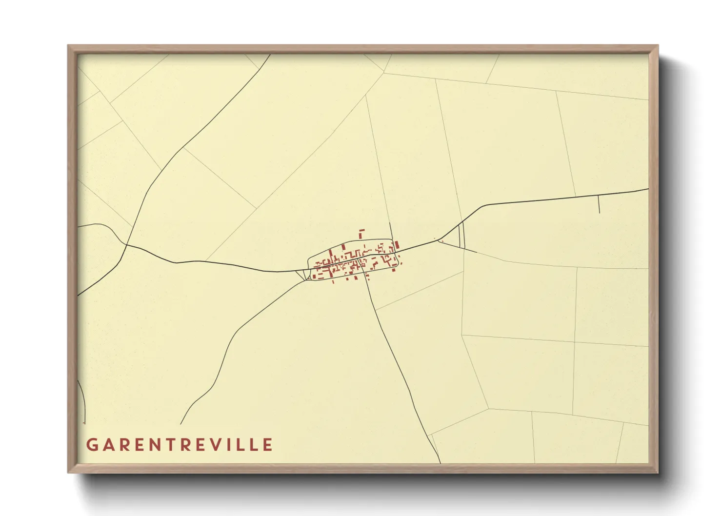 Une affiche de carte sur Garentreville