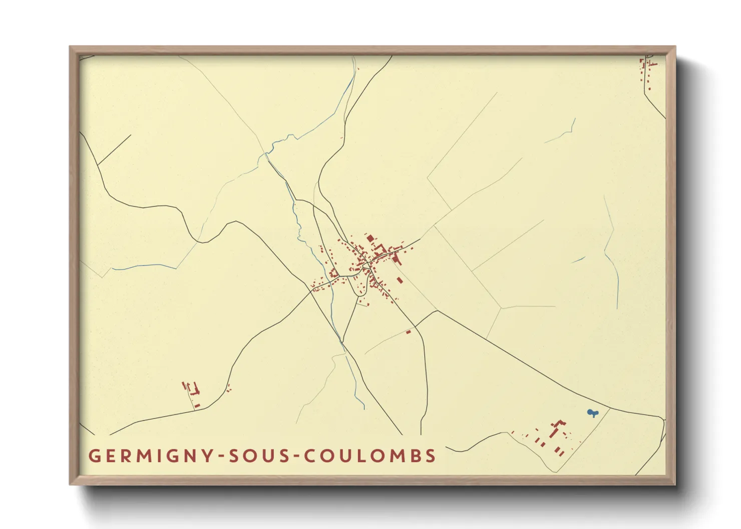 Une affiche de carte sur Germigny-sous-Coulombs