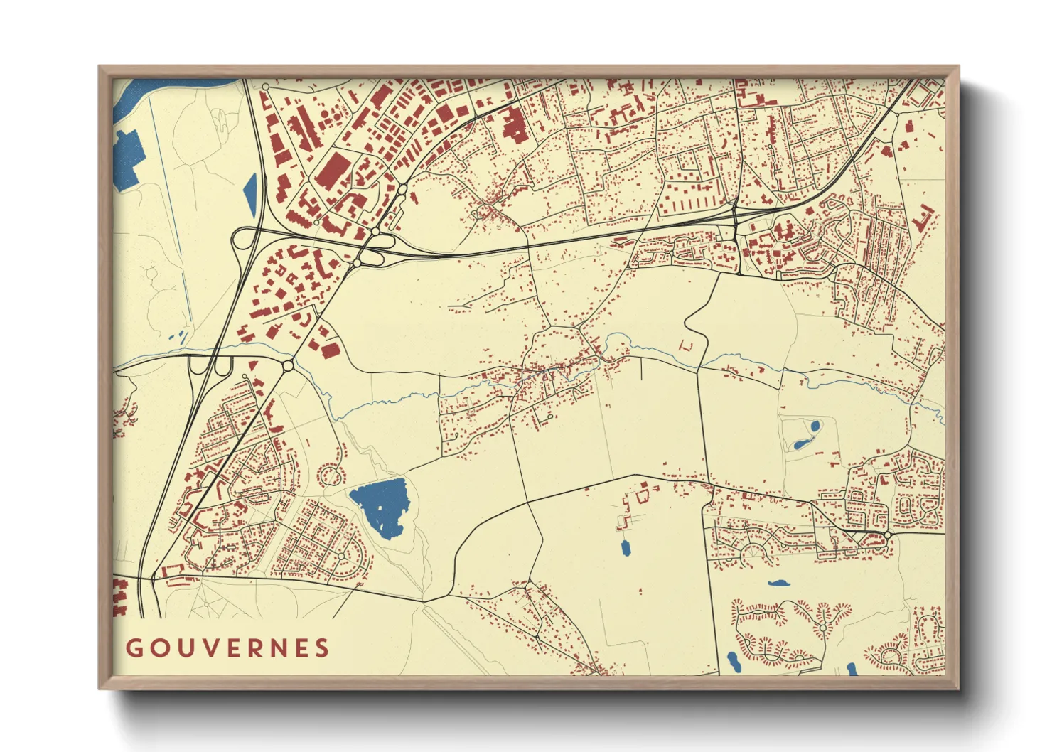 Une affiche de carte sur Gouvernes