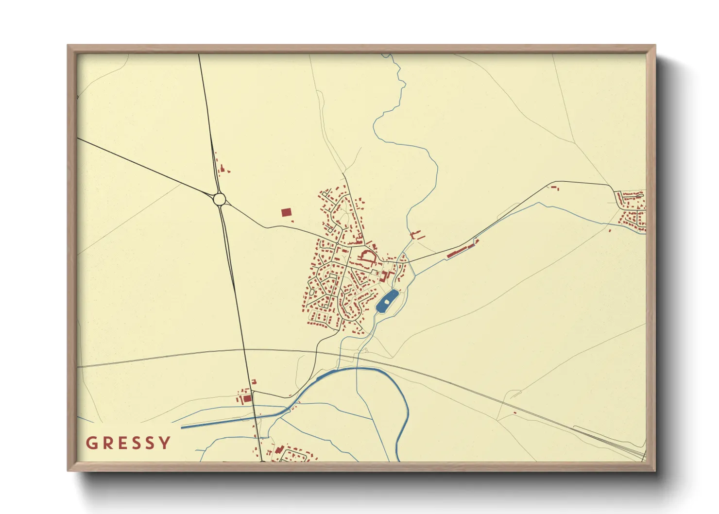 Une affiche de carte sur Gressy