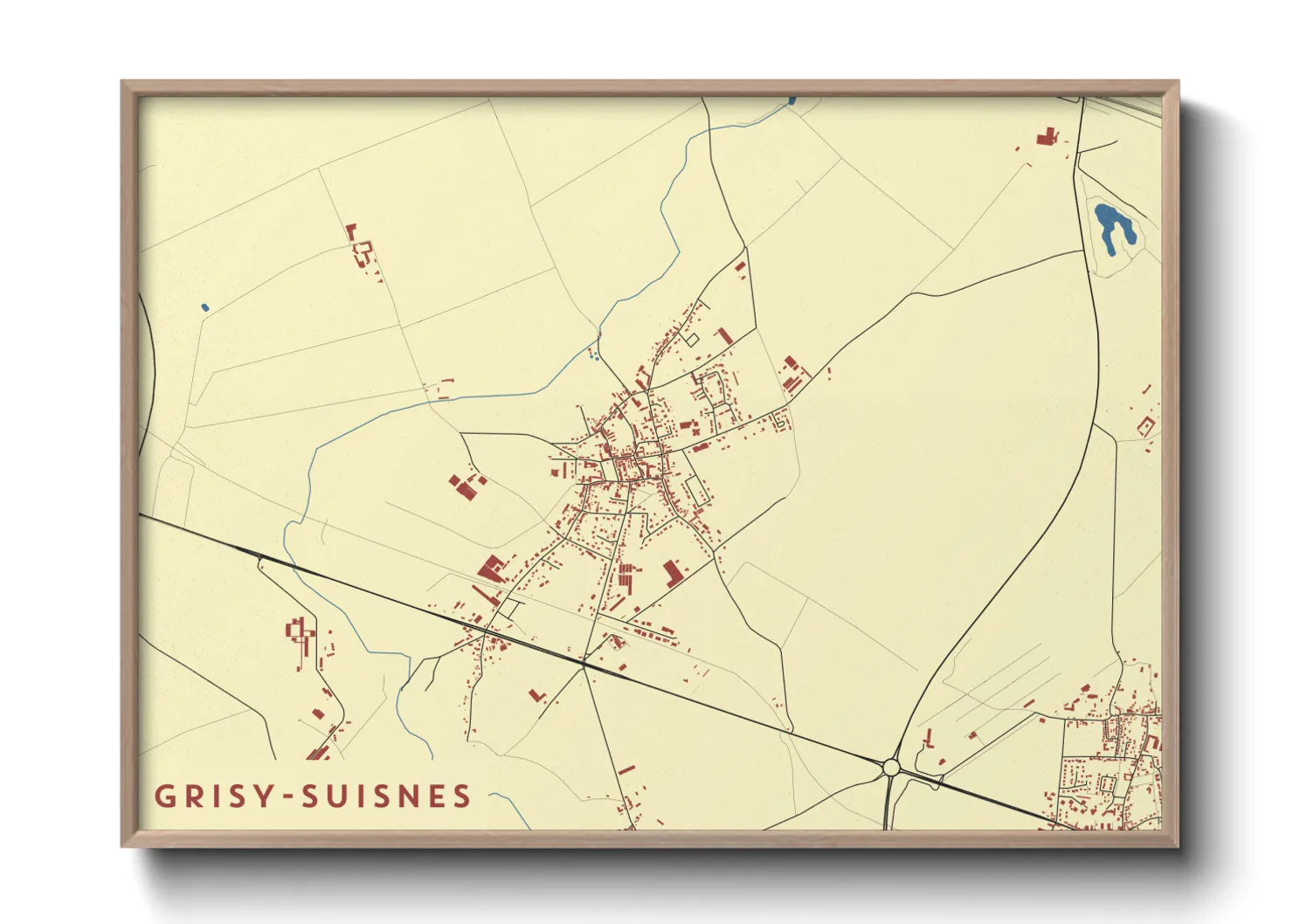 Une affiche de carte sur Grisy-Suisnes